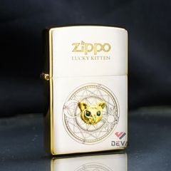 Zippo Ốp Tượng Chú Mèo May Mắn Lucky Kitten ZN23