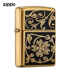 Zippo ốp emblem hoa văn dày Z272