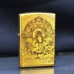 Zippo Khắc Đức Phật Bạch Độ Mẫu Tara Trắng ZN28
