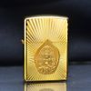Zippo Armor Mạ Vàng Ốp Emblem Tượng Phật Phát Quang ZN35