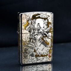 Zippo Khắc Thần Tài Quan Vũ Và Triệu Công Minh ZK25