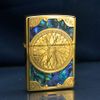 Zippo Khảm Trai Khắc 1 mặt Chủ Đề La Bàn Cổ ZN47