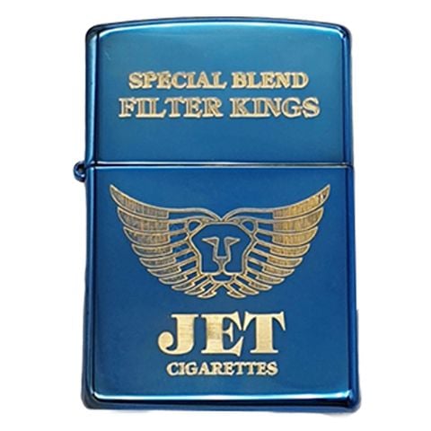 Logo Jet mạ vàng trên nền xanh ZK43