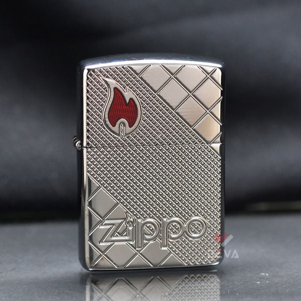 Zippo Armor Khắc Chìm Hoa Văn Khảm Gạch Tile Mosaic Z298