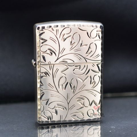 Khắc hoa văn màu bạc cổ Antique ZN52