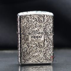 Zippo Armor Khắc Nổi Hoa Văng Trắng Cổ Điển Bản Giới Hạn ZN56