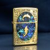 Zippo Khảm Xà Cừ Khắc Đôi Cá Heo Nhảy Múa ZN58