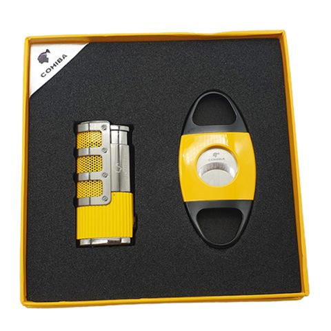 Set phụ kiện xì gà bật lửa và dao cắt 2 món HB 998