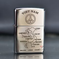 Zippo Mẫu Lính Mỹ Khắc Tay Bản Đồ Việt Nam ZK56