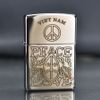 Zippo Tái Bản Mẫu Lính Mỹ Khắc Tay Love And Peace ZK57