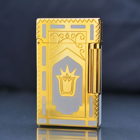 Bật Lửa ST Dupont Hồng Kông Sơn Mài Hoa Văn Cổ Điển Mô Phỏng Cánh Sen D82