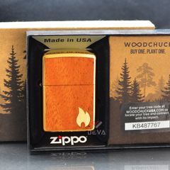 Zippo Ốp Gỗ Chủ Đề Woodchuck Flame Z303