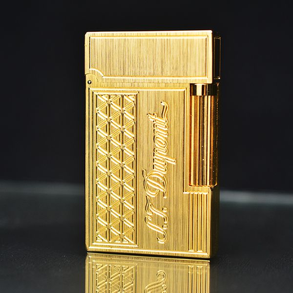 Bật lửa Dupont kẻ vàng vuông D34