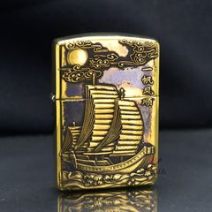 Zippo Amror Khắc Nổi Thuyền Cổ Thuận Buồm Xuôi Gió ZD09