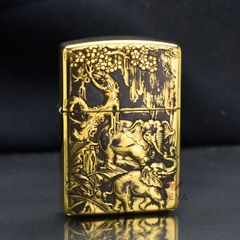 Zippo Khắc Nổi Đàn Voi Rứng Châu Phi ZD10