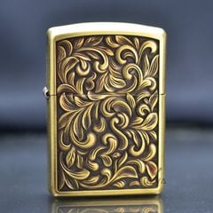 Zippo khắc nổi hoa văn đẹp Armor ZD11