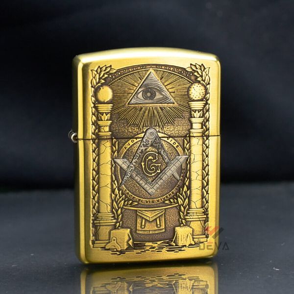 Zippo Amror Khắc Chủ Đề Hội Tam Điểm Freemasonry ZD15