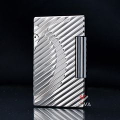 Bật lửa Dupont bạc kẻ chéo lượn sóng chữ D cách điệu D150T