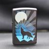 Zippo Sơn Chủ Đề Chó Sói Và Mặt Trăng Wolf AND Moon Design Z10