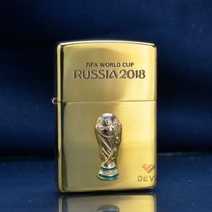 Zippo Ốp Cúp Thế Giới World Cup Rusia 2018 và Lionel Messi ZN122