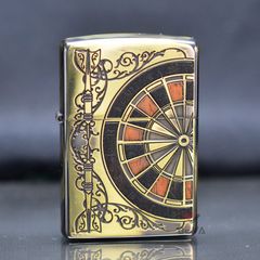 Bật lửa zippo hình bàn quay Roulette ốp gỗ Z25