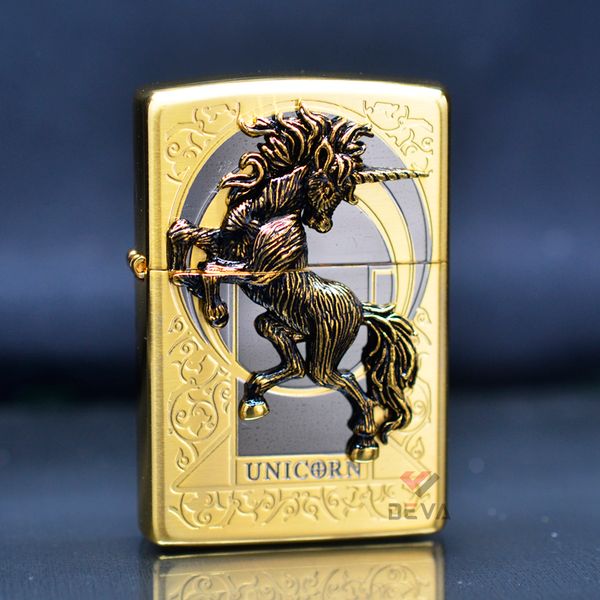 Bật lửa zippo chính hãng hình ngựa Unicorn Gold Z38