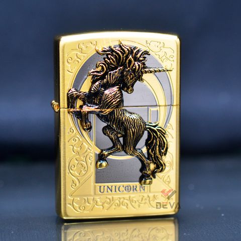 Bật lửa zippo chính hãng hình ngựa Unicorn Gold Z38