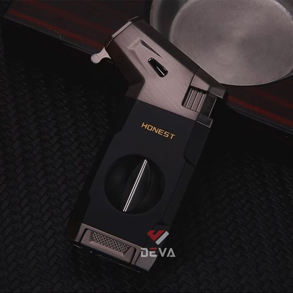 Bật lửa ga Honest khò 1 tia kèm dao cắt chữ V BCZ 803