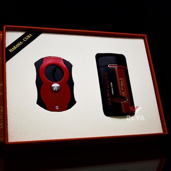 Set phụ kiện Cigar 2 món bật lửa và dao cắt GF 002