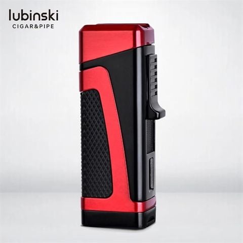 Bật lửa chính hãng Lubinski khò 3 tia kèm đục và kệ Cigar YJA 10019
