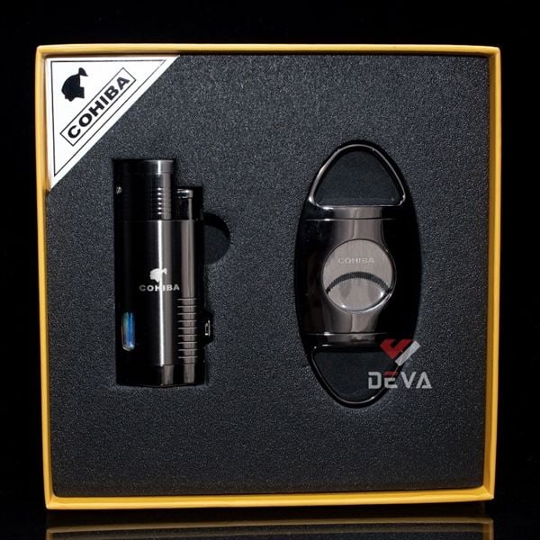 Set 2 món bật lửa và dao cắt Cohiba T14