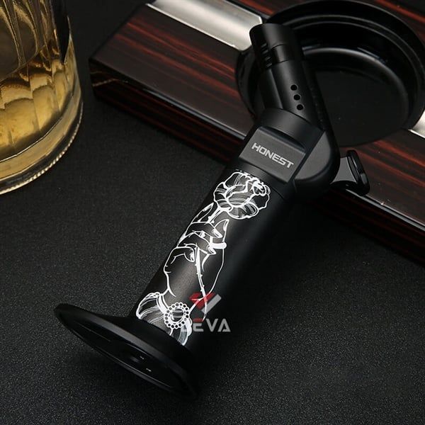 Bật lửa gas Honest khò đại 1 tia cầm tay có chân đế BCH 543