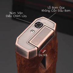 Bật lửa Honest khò 2 tia kèm dao cắt chữ V cho Cigar BCZ 834