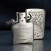 Zippo Bạc Khối Tái Bản 1941 Khắc Cá Chép Đầm Sen BK37