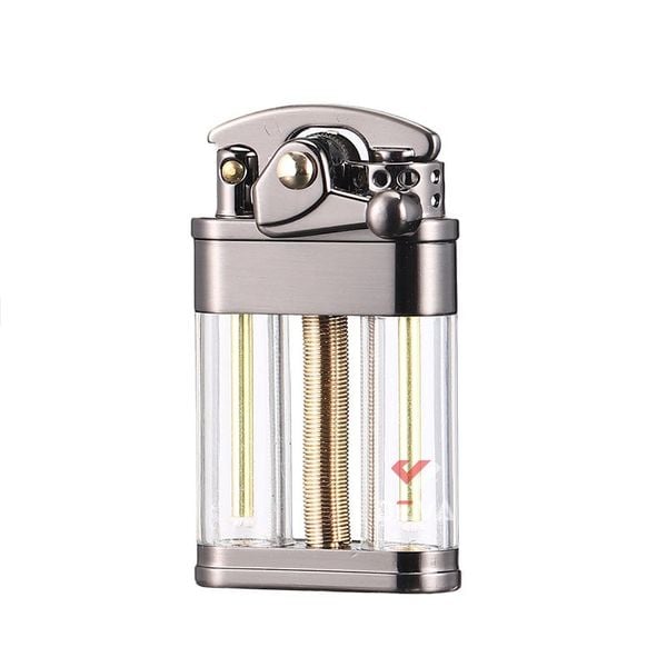 Bật lửa xăng đá chính hãng Zorro 2 bình chứa trong suốt đánh lửa bán tự động Z721