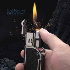 Bật lửa gas đá Honest 2 kiểu lửa kèm đục kép cho Cigar BCZ 832