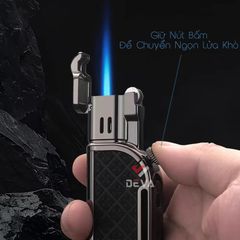 Bật lửa gas đá Honest 2 kiểu lửa kèm đục kép cho Cigar BCZ 832