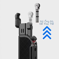 Bật lửa gas đá Honest 2 kiểu lửa kèm đục kép cho Cigar BCZ 832