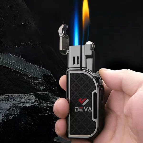 Bật lửa gas đá Honest 2 kiểu lửa kèm đục kép cho Cigar BCZ 832