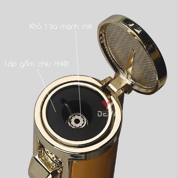 Bật lửa gas Honest khò đại 1 tia kèm que xiên và đục Cigar Cigar BCZ 852