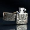 Zippo Bạc Khối Tái Bản 1937 Vintage Chặt Góc Khắc Đức Phật A Di Đà BK86