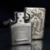Zippo Bạc Khối Tái Bản 1937 Vintage Chặt Góc Khắc Đức Phật A Di Đà BK86