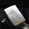 Zippo Mạ Satin Khắc Hình Thuyền Buồm Cổ ZK15