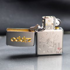 Zippo Satin Khắc CNC Chủ Đề Tượng Nữ Thần Tự Do ZK62