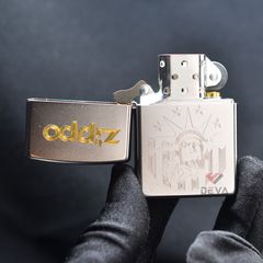 Zippo Satin Khắc CNC Chủ Đề Tượng Nữ Thần Tự Do ZK62