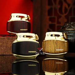 Bật lửa xăng đá Honest vỏ gỗ cao cấp đánh lửa tự động BCZ 808