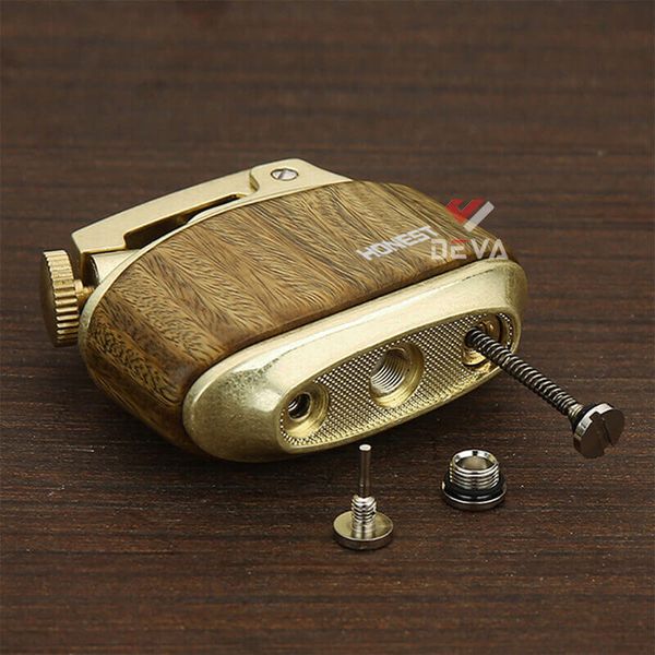 Bật lửa xăng đá Honest vỏ gỗ cao cấp đánh lửa tự động BCZ 808