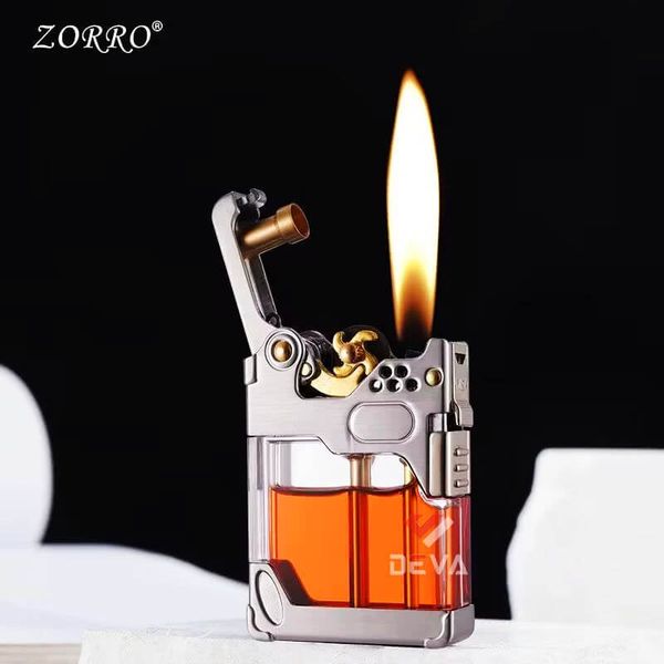 Bật lửa xăng đá chính hãng Zorro bình xăng lộ thiên có khoá an toàn Z833