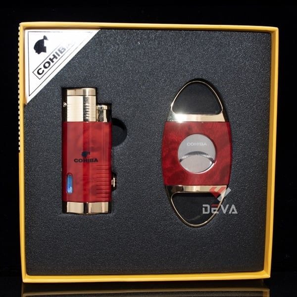 Set 2 món bật lửa và dao cắt Cohiba T14