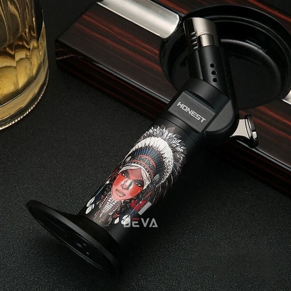 Bật lửa gas Honest khò đại 1 tia cầm tay có chân đế BCH 543